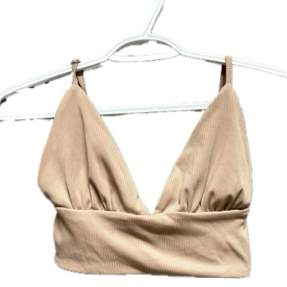 💄2 for 15$💄 Tan Crop Top Size Small - Picture 1 of 5
